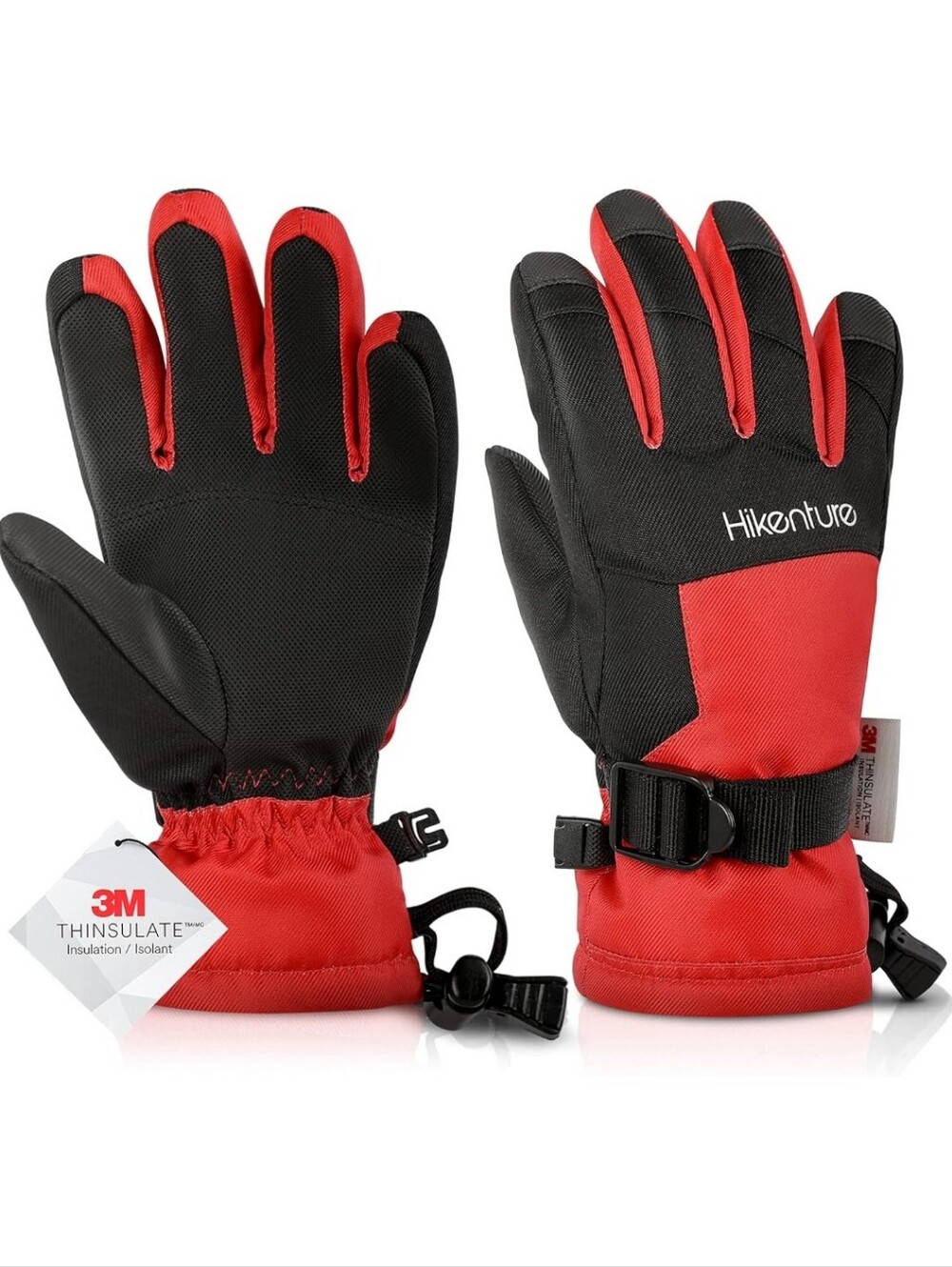 Kids Red Winter Gloves with 3M Thinsulate Size M